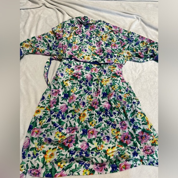Vintage Gold Label Victorias Secret Bath Robe Terry Cloth Lined Floral One Size - Picture 6 of 12